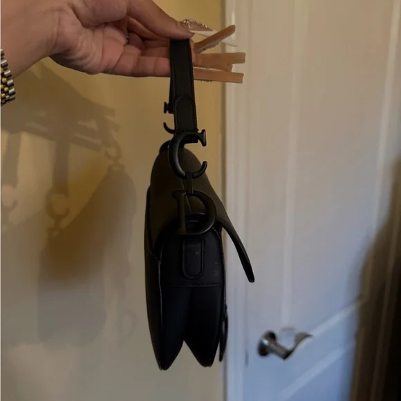 Christian Dior Black Ultramatte calfskin Leather Mini Saddle Bag - Picture 2 of 7